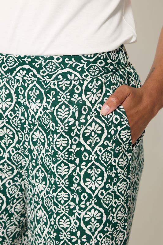 M&Co Green Abstract Print Wide Leg Trousers | M&Co 4
