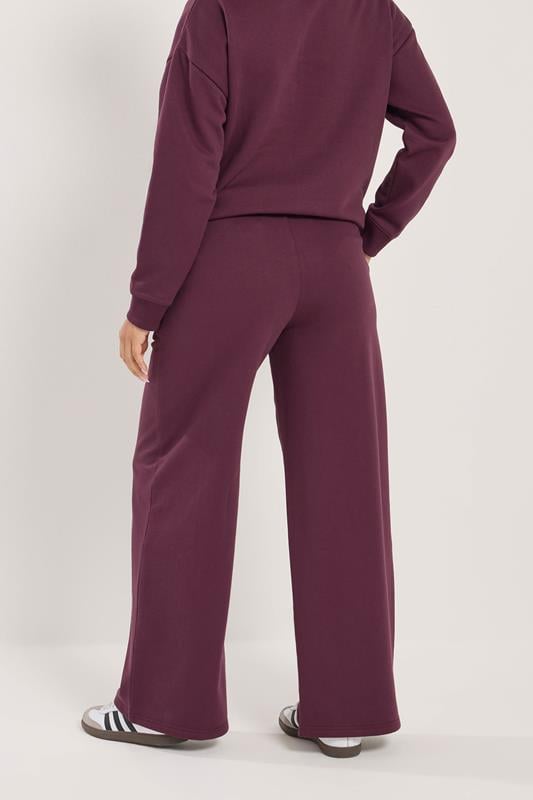 PixieGirl Petite Women's Burgundy Red 'Monte Carlo' Slogan Wide Leg Joggers | PixieGirl 3