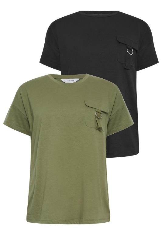 PixieGirl 2 PACK Black & Khaki Green Utility T-Shirts | PixieGirl 7