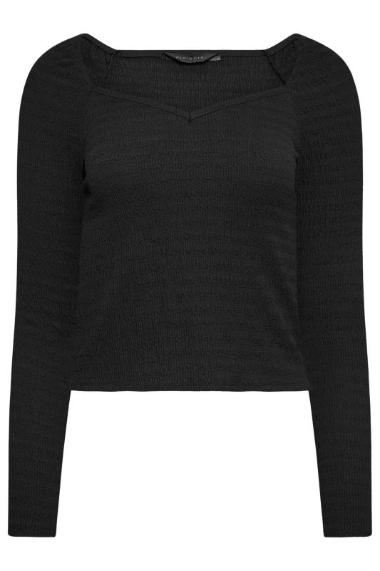 PixieGirl Black Long Sleeve Textured Top | PixieGirl  5