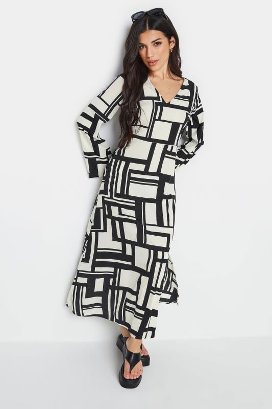 PixieGirl White & Black Abstract Print Dress | PixieGirl 1