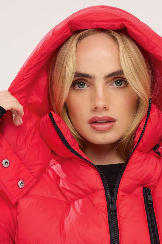 PixieGirl Petite Women's Coral Red Padded Ski Coat | PixieGirl 5