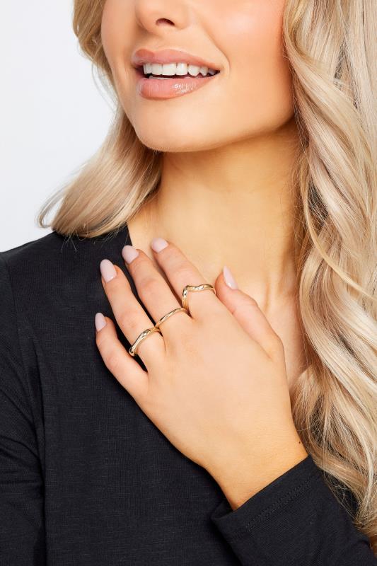Plus Size  Yours Gold 3 PACK Stack Ring Set