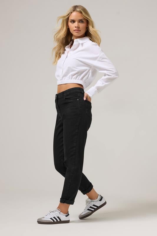 Petite  PixieGirl Petite Black Stretch Denim Mom Jeans