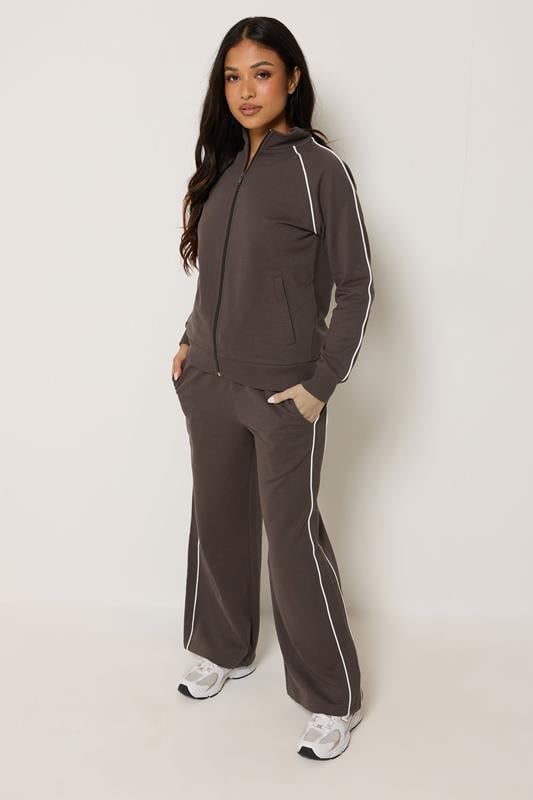  PixieGirl Petite Chocolate Brown Contrast Jogger