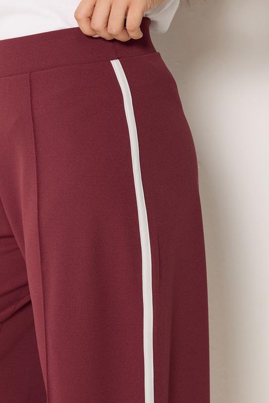 M&Co Petite Berry Red Pintuck Side Stripe Trousers | M&Co 5