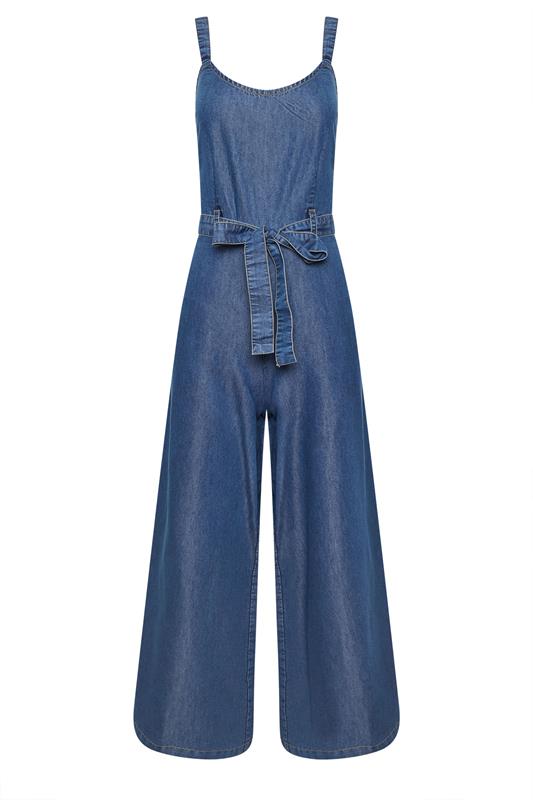 PixieGirl Petite Women's Blue Denim Wide Leg Jumpsuit | PixieGirl 6