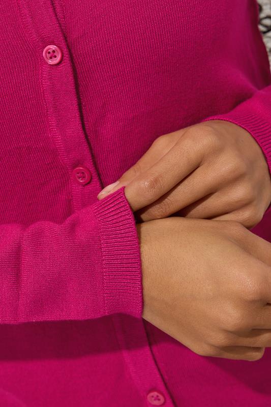 M&Co Petite Hot Pink Button Down Cardigan | M&Co 4