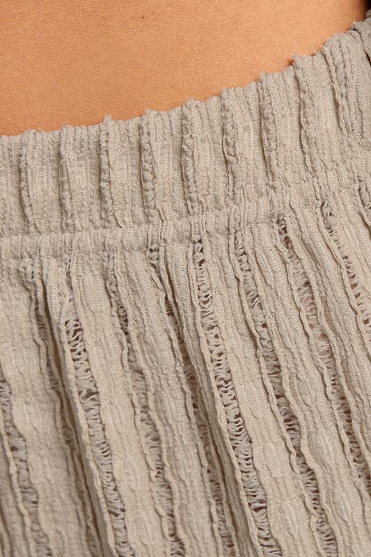 PixieGirl Petite Women's Natural Brown Wide Leg Crochet Trousers | PixieGirl 4