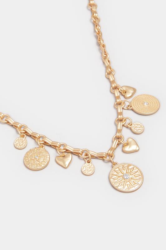 Gold Tone Pendant Charm Necklace | Yours Clothing 3