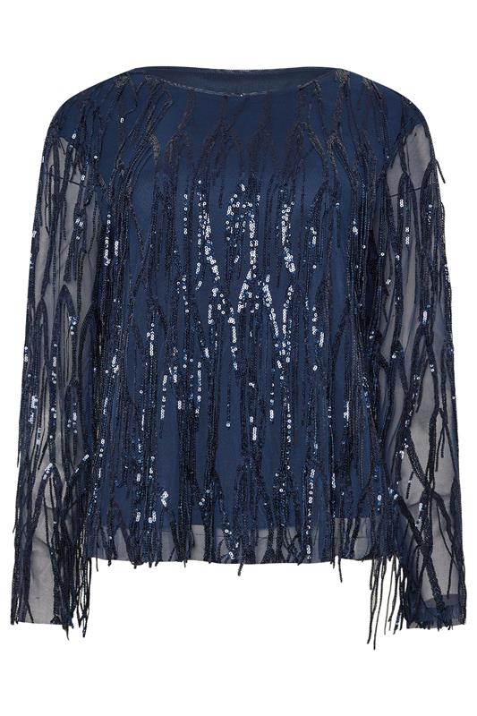 STAR Navy Blue Sequin Tassel Top | StarByJM 5