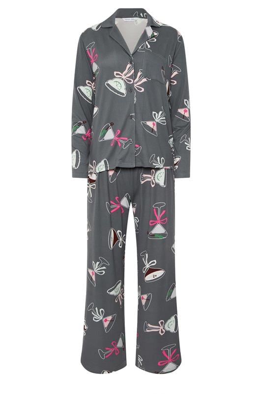 PixieGirl Petite Women's Grey Soft Touch Cocktail Pyjama Set | PixieGirl 5