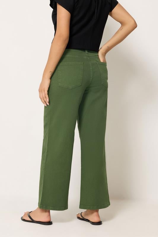 M&Co Petite Khaki Green Wide Leg Jeans | M&Co 2