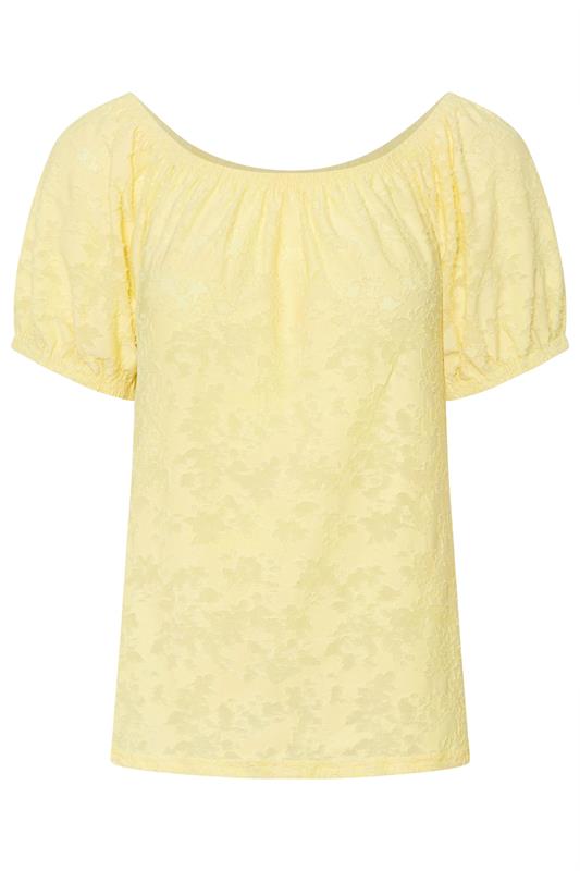 M&Co Petite Yellow Burnout Floral Bardot Top | M&Co 5