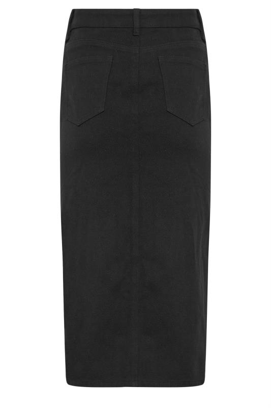 PixieGirl Black Denim Split Midi Skirt | PixieGirl