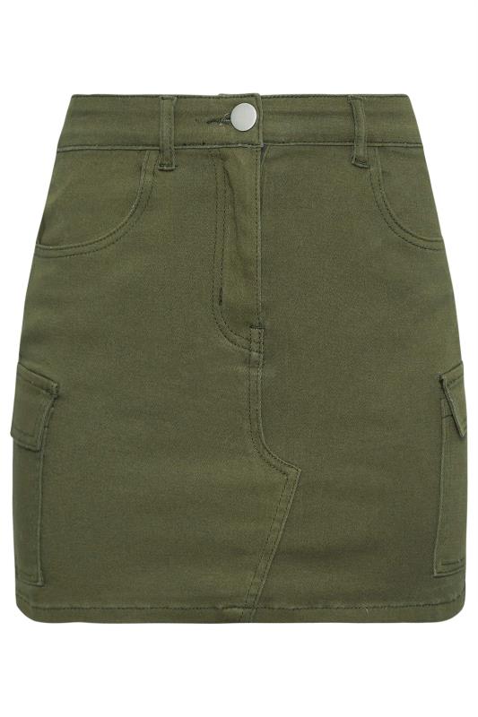 PixieGirl Petite Womens Khaki Green Cargo Mini Skirt | PixieGirl 6