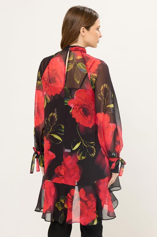 STAR Red Floral Print Dipped Hem Tunic Top | StarByJM 3