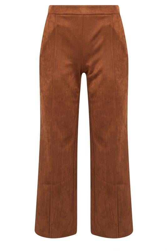 PixieGirl Petite Women's Tan Brown Suedette Wide Leg Trouser | Pixie Girl 5