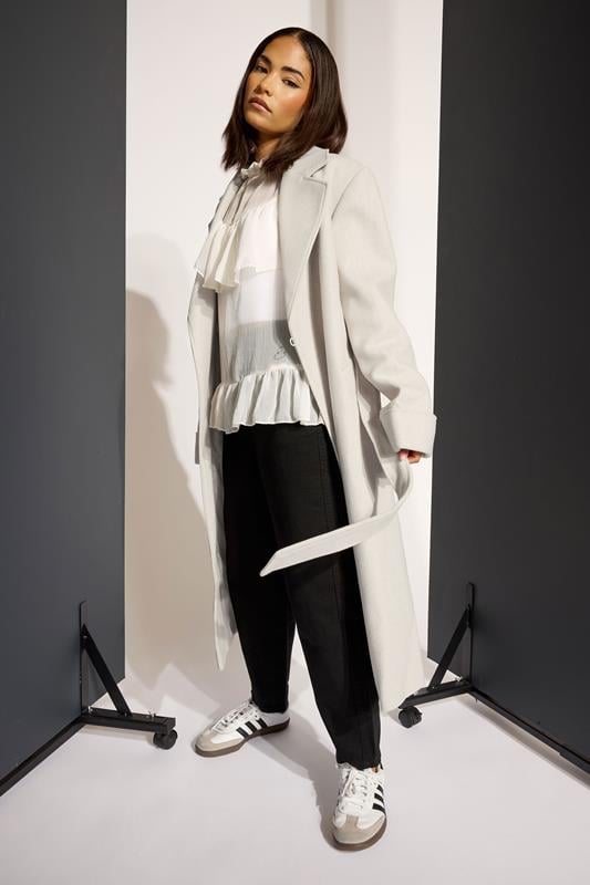 Petite  PixieGirl Petite Natural Brown Wrap Belt Coat