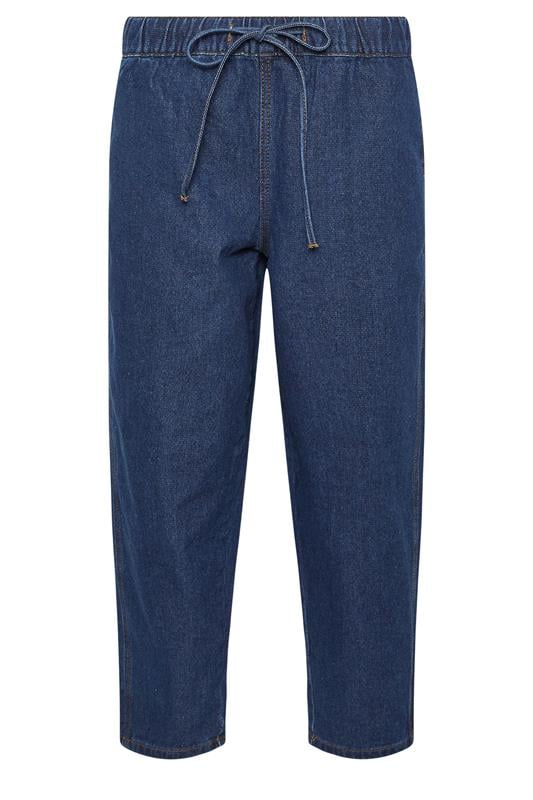 PixieGirl Petite Women's Dark Blue Pull On Barrel Jeans | PixieGirl 2