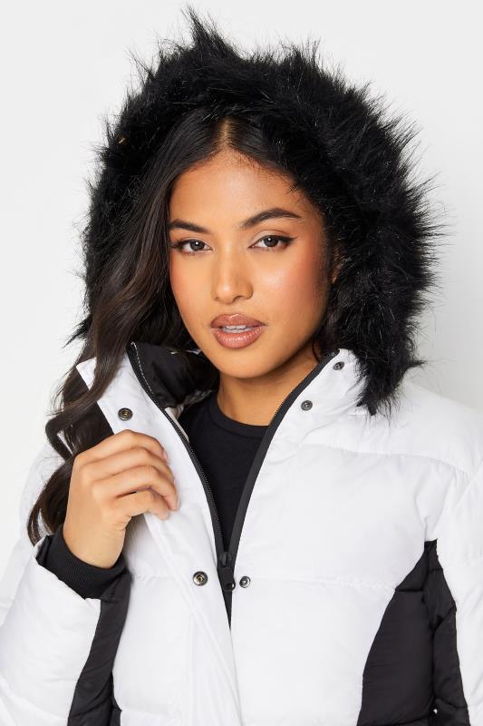 PixieGirl Black & White Colourblock Hooded Puffer Jacket | PixieGirl 4