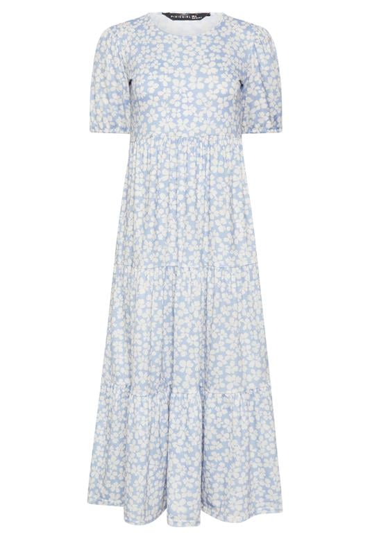 PixieGirl Blue Ditsy Tiered Maxi Dress | PixieGirl 5