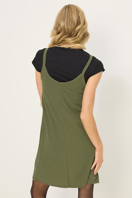 PixieGirl Petite Women's Khaki Green Button Front Sleeveless Dress | PixieGirl 3