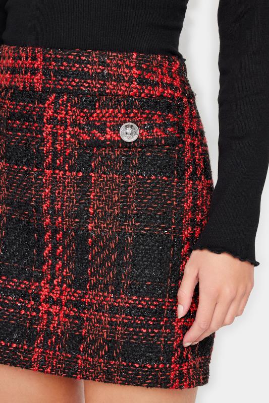 PixieGirl Red & Black Boucle Check Mini Skirt | PixieGirl  4