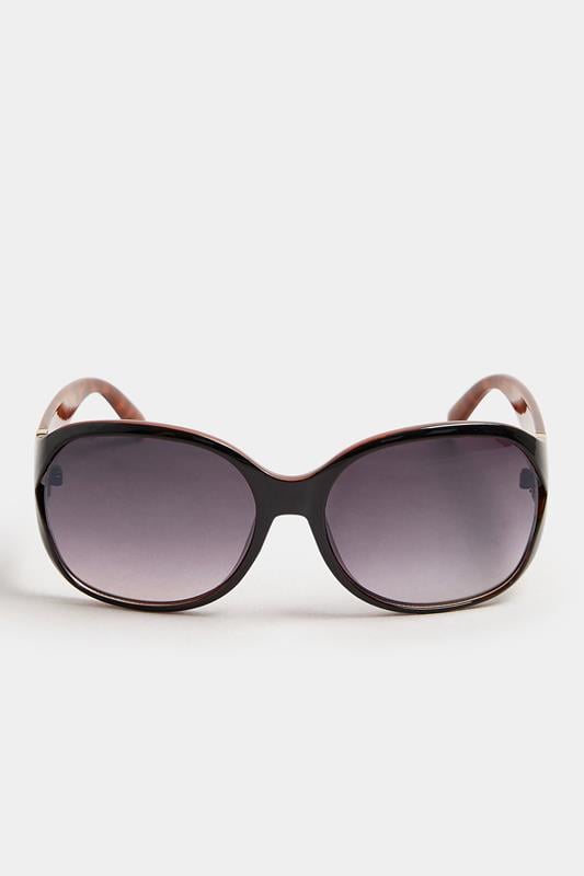 Black Animal Print Arm Detail Sunglasses | Yours Clothing 3