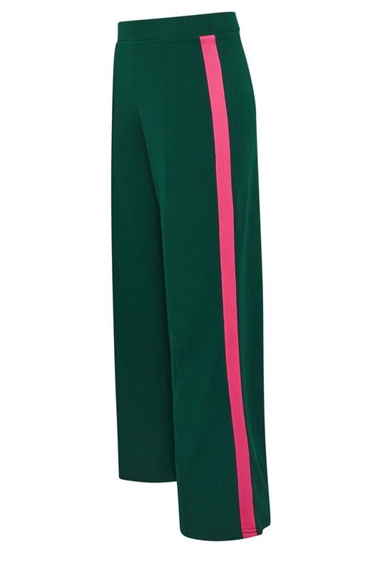 PixieGirl Petite Women's Green & Pink Side Stripe Trousers | PixieGirl 2