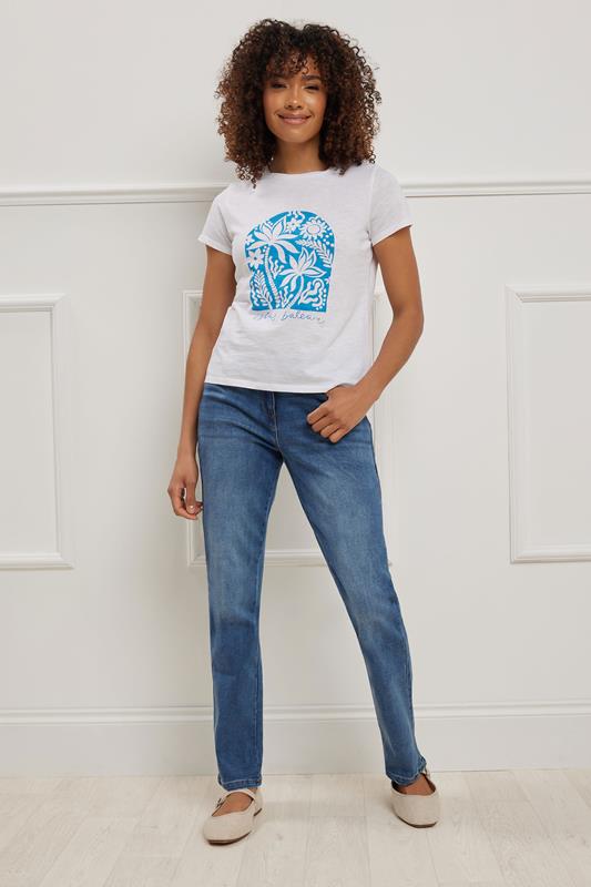  M&Co Blue Mid Wash Straight Leg Jeans