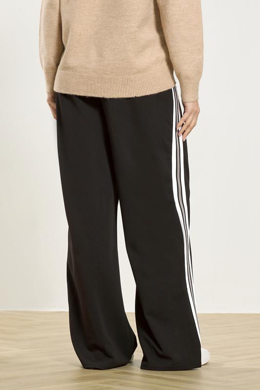 M&Co Black Jersey Side Stripe Wide Leg Trousers | M&Co 2