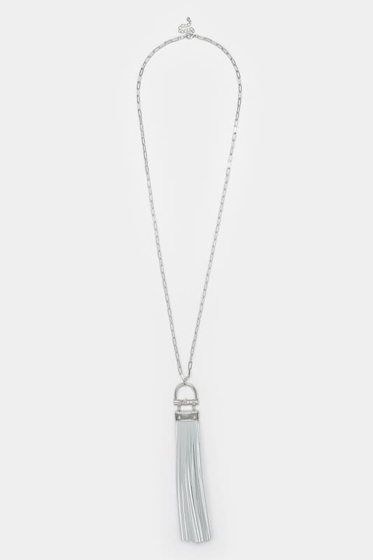 Silver Tone Statement Tassel Longline Necklace | Yours Clothing 2