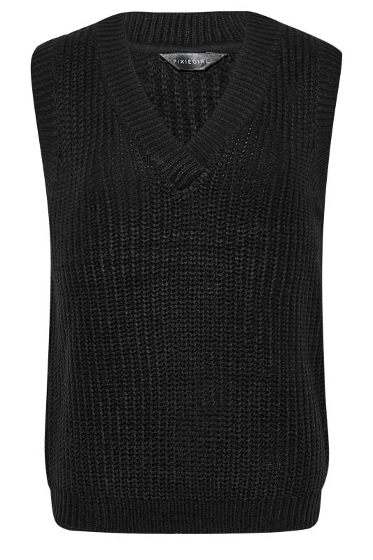 PixieGirl Petite Womens Black Chunky Knit Vest Top | PixieGirl  6