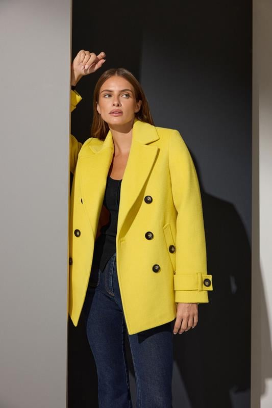 STAR Yellow Button Through Coat