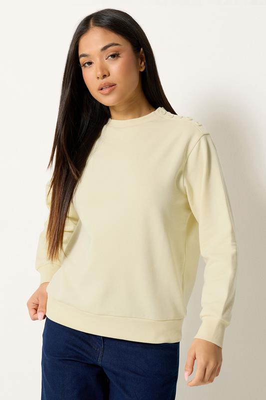  M&Co Petite Yellow Button Detail Sweatshirt
