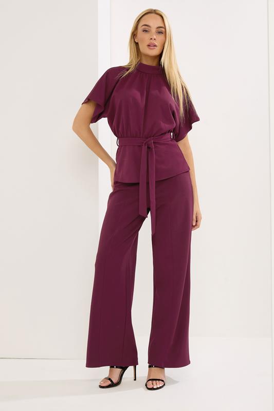 STAR Red High Neck Belted Top | StarByJM 1