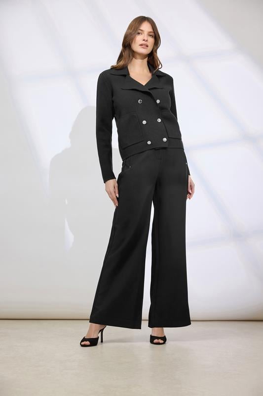 STAR Black Military Button Cardigan