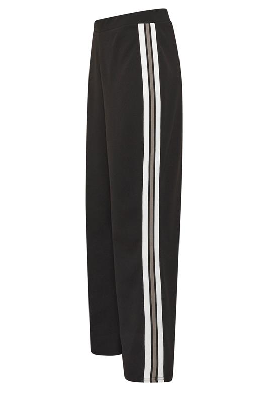 M&Co Black Jersey Side Stripe Wide Leg Trousers | M&Co 6