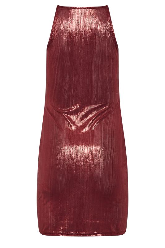 Petite Red Shine Ring Cut Out Mini Dress | PixieGirl 7