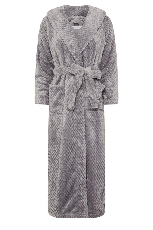 Petite  PixieGirl Petite Grey Honeycomb Hooded Dressing Gown