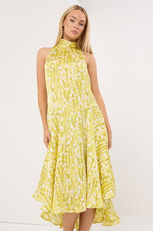  STAR Yellow Floral Midi Dress