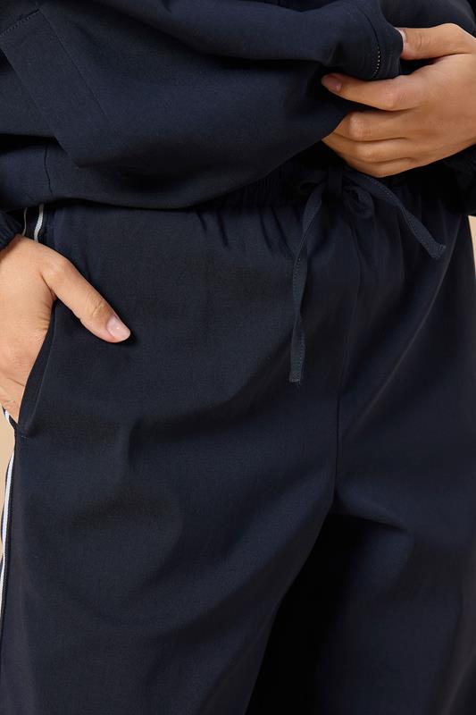 PixieGirl Petite Women's Navy Blue & White Side Stripe Trousers | PixieGirl 4