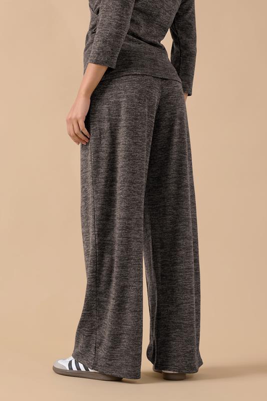 PixieGirl Petite Women's Chocolate Brown Marl Wide Leg Trouser | PixieGirl 3