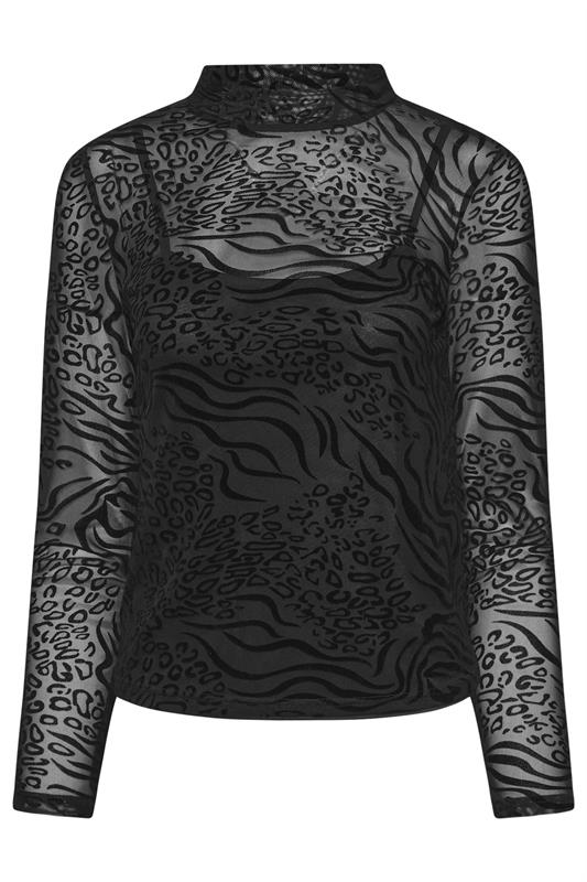 M&Co Petite Black Animal Velvet Top | M&Co 5