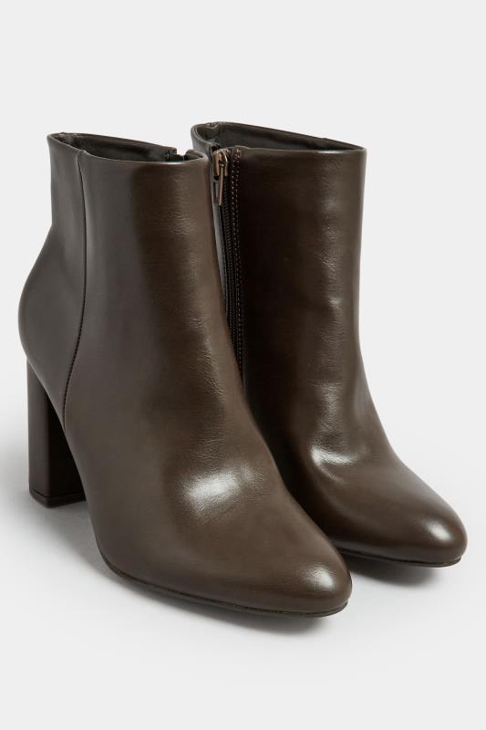 LIMITED COLLECTION Brown Heeled Ankle Boots In Extra Wide EEE Fit | Yours Clothing  2