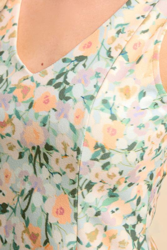 PixieGirl Petite Women's Sage Green Floral Full Mini Dress | PixieGirl 5