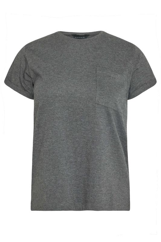 Petite Grey Short Sleeve Pocket T-Shirt | PixieGirl  6