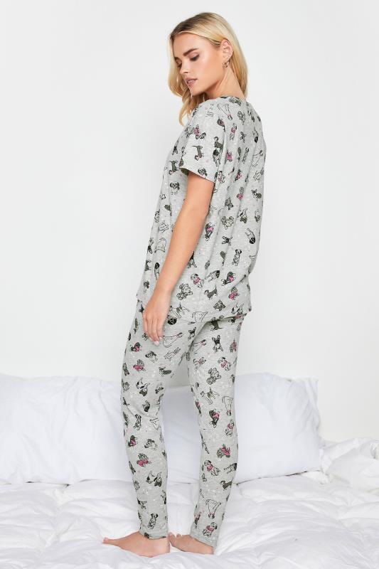 PixieGirl Petite Grey Dog Print Pyjama Set | PixieGirl  4