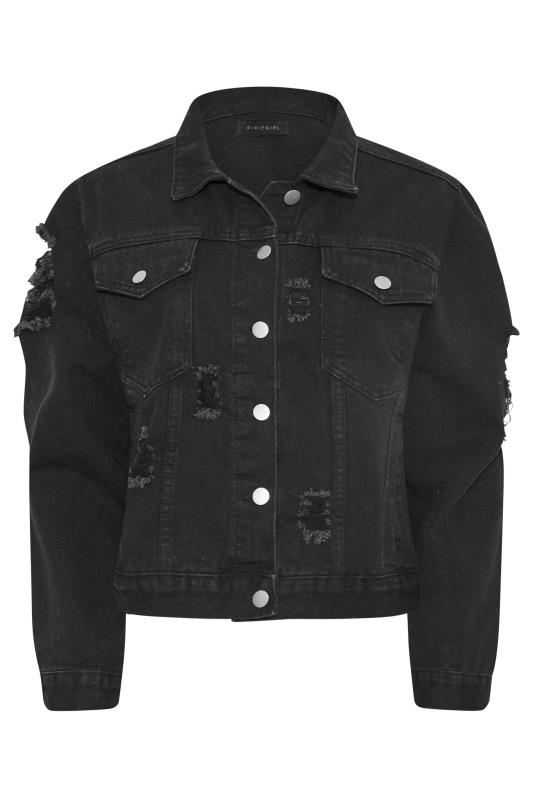 Petite Black Distressed Denim Jacket | PixieGirl  6